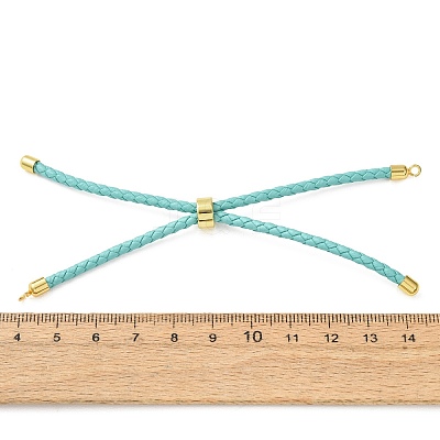 Adjustable Round Braided Microfiber Leather Cord Bracelet Making KK-CBAC260-01G-22-1