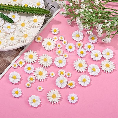 100Pcs 5 Style Opaque Resin Cabochons RESI-SZ0001-47-1