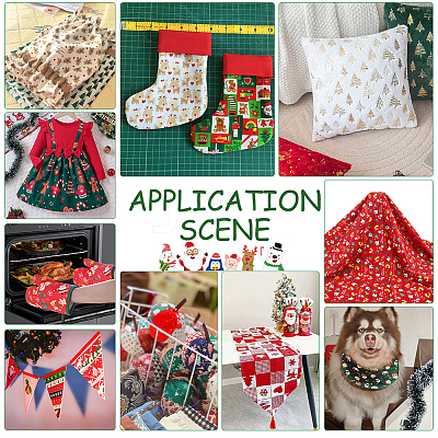 Christmas Theme Cotton Fabrics DIY-WH0622-374B-1