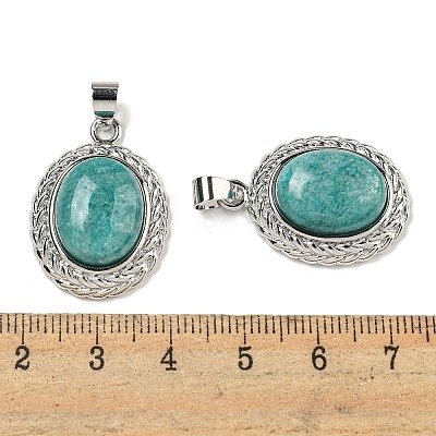 Natural Mixed Stone Oval Pendants G-B079-02P-1