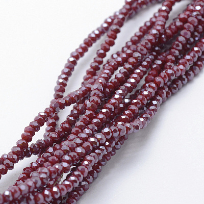 Electroplate Opaque Glass Beads Strands X-EGLA-J144-PL-B04-1