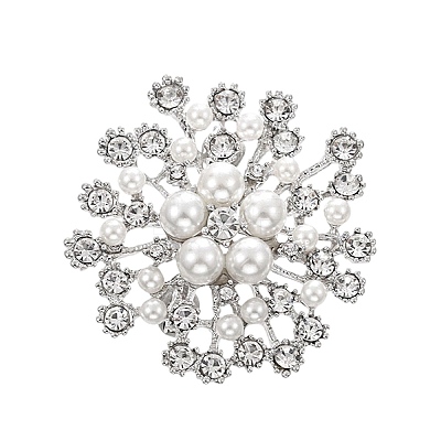 Flower Alloy Rhinestone Brooches for Women DJ-PW-WGD2C4F-01-1
