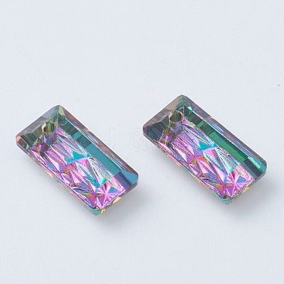 Embossed Glass Rhinestone Pendants GLAA-J101-07A-001VO-1