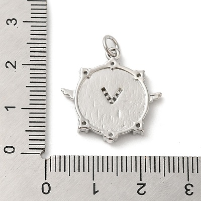 Rack Plating Brass Micro Pave Cubic Zirconia Pendants KK-A190-17G-1