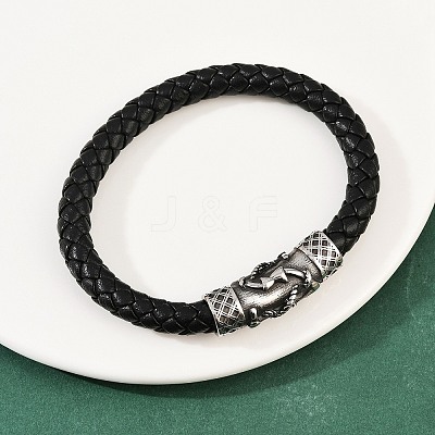 Braided Microfiber Leather Bracelets for Men Women BJEW-H631-01AS-01-1