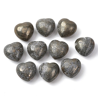 Natural Pyrite Heart Love Stone G-F659-B28-1