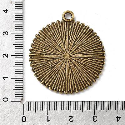 Tibetan Style Flat Round Alloy Pendant Cabochon Settings X-TIBEP-Q045-031AB-NR-1