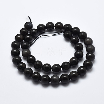 Natural Ice Obsidian Beads Strands G-A171-16-10mm-1