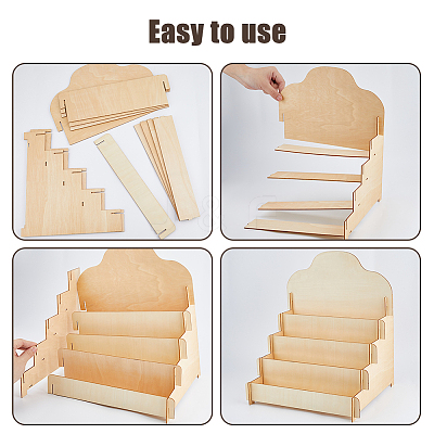 4-Tier Wood Card Display Stand ODIS-WH0025-219-1