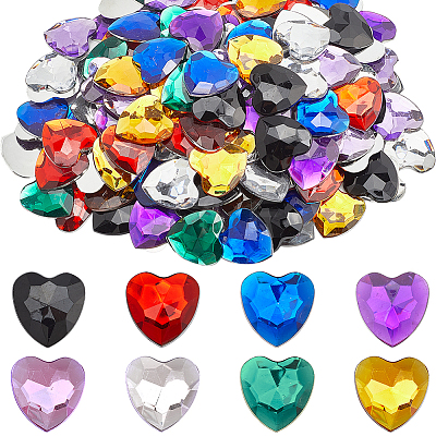 160Pcs 8 Colors Acrylic Rhinestone Cabochons MACR-GF0001-05-1