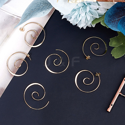 4 Pairs Brass Ear Studs EJEW-BBC0001-48-1