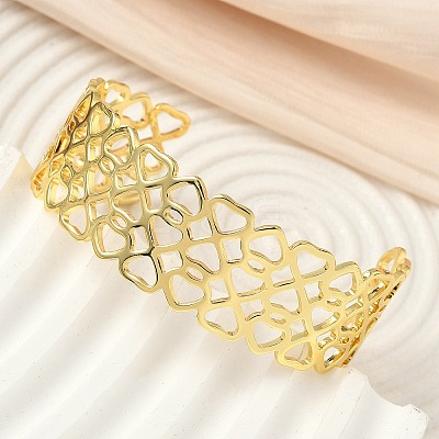 Hollow Brass Cuff Bangles for Women BJEW-F513-01G-1