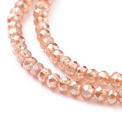 Electroplate Glass Beads Strands X-EGLA-F149-PL-02-1