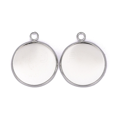 304 Stainless Steel Pendant Cabochon Settings X-STAS-F191-14S-F-1