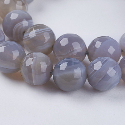 Natural Striped Agate/Banded Agate Beads Strands G-G581-10mm-09-1