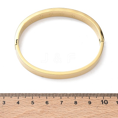 304 Stainless Steel & Rhinestone Hinged Bangles for Women BJEW-Z178-06G-1