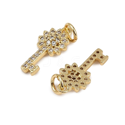 Brass Micro Pave Cubic Zirconia Pendants KK-I358-066G-02-1