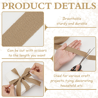 Cotton Herringbone Ribbon OCOR-WH0097-50B-1