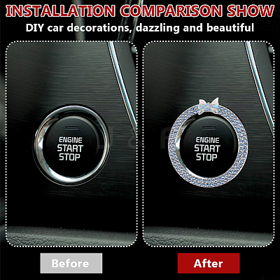 4Pcs 4 Colors Self Adhesive Alloy with Rhinestone Car Stickers AJEW-OC0013-45-1