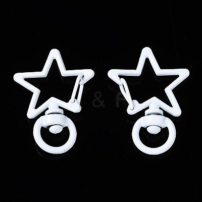 Spray Painted Eco-Friendly Alloy Swivel Snap Hooks Clasps PALLOY-T080-14M-NR-1
