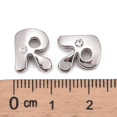 Letter Slider Beads for Watch Band Bracelet Making ALRI-O012-R-NR-1