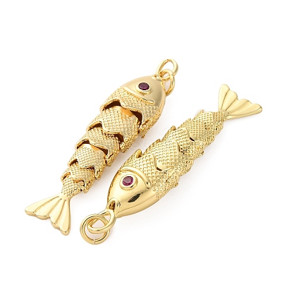 Rack Plating Brass Micro Pave Cubic Zirconia Pendants KK-M309-38D-G-1