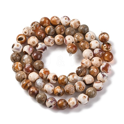 Natural Fire Crackle Agate Beads Strands G-G163-A01-01-1