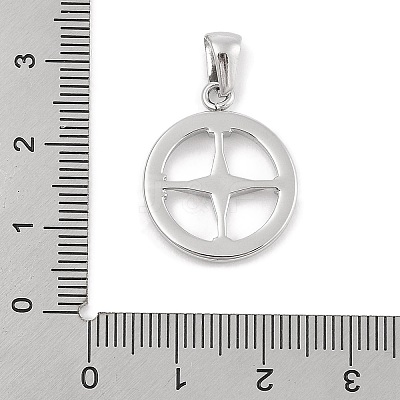304 Stainless Steel Micro Pave Cubic Zirconia Pendants STAS-D112-03P-01-1