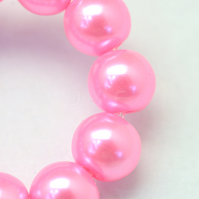 Baking Paint Pearlized Glass Pearl Round Bead Strands X-HY-Q330-8mm-68-1