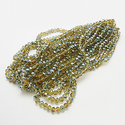 Electroplate Glass Faceted Rondelle Beads Strands EGLA-D020-8x5mm-M-1