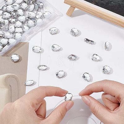 80Pcs 8 Style Acrylic Sew on Rhinestone OACR-FG0001-17-1