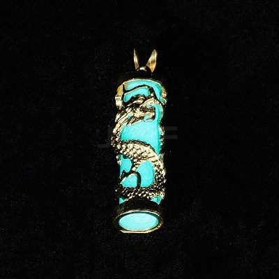 Synthetic Luminous Stone Column Pendants FIND-C058-01G-03-1