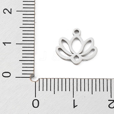 Non-Tarnish 304 Stainless Steel Flower Lotus Charms STAS-Z054-02P-1