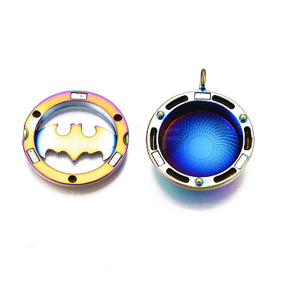 Rack Plating Alloy Locket Pendants PALLOY-S119-098-1