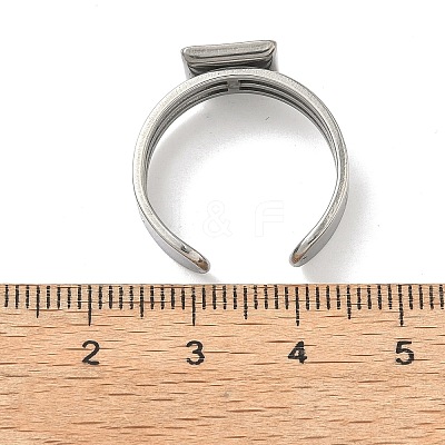 304 Stainless Steel Cuff Ring Findings STAS-B126-12B-P-1