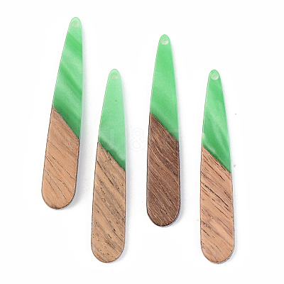 Opaque Resin & Walnut Wood Pendants X-RESI-S389-039A-C03-1