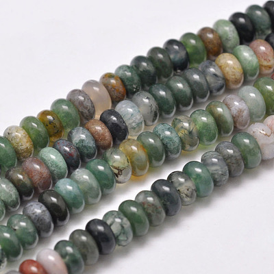 Natural Indian Agate Beads Strands G-F349-01-6x4mm-1