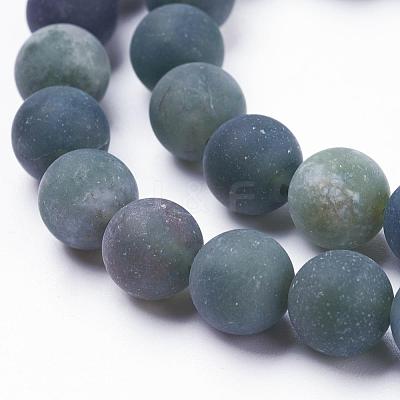Natural Moss Agate Beads Strands G-F520-58-8mm-1