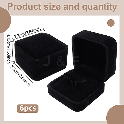 6Pcs Velvet Earrings Box VBOX-GO0001-01-1