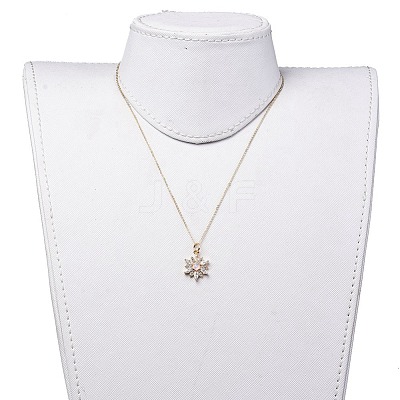 Brass Micro Pave Cubic Zirconia Pendant Necklaces NJEW-JN02523-M-1
