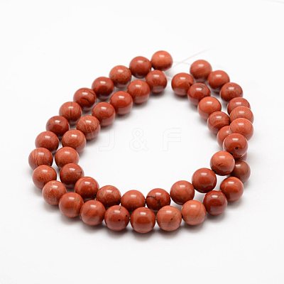 Natural Red Jasper Beads Strands G-E375-8mm-03-1