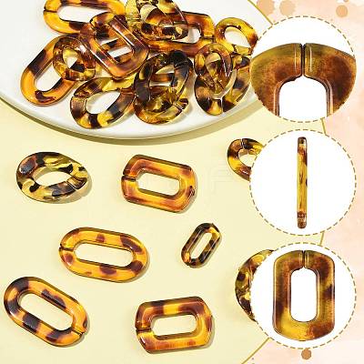 80Pcs 5 Styles Transparent Acrylic Linking Rings OACR-FS0002-74-1