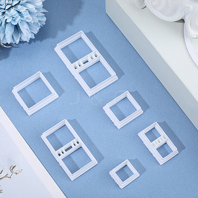 6Pcs Plastic Clay Pressed Molds DIY-SC0031-27-1