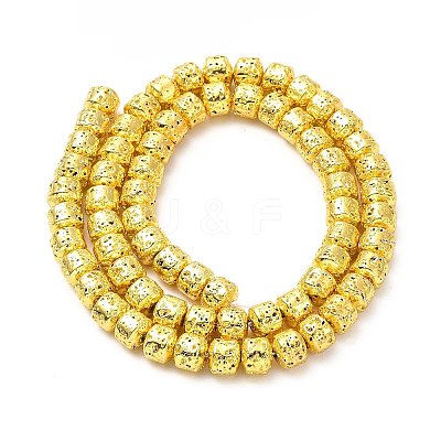 Electroplated Natural Lava Rock Beads Strands G-G984-10-1