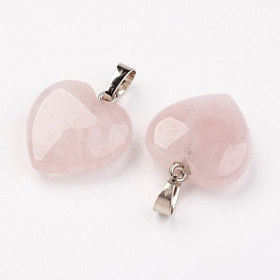 Natural Rose Quartz Pendants X-G-G956-B05-FF-1