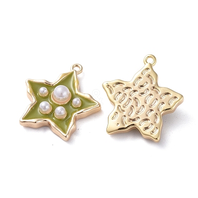 Brass Enamel Pendants KK-I661-03G-E-1