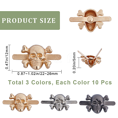 30Pcs 3 Colors Zinc Alloy Bag Decorative Buckle Clips FIND-GF0005-14-1