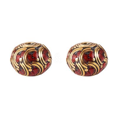 2Pcs Handmade Tibetan Style Beads KK-TA0008-43-1