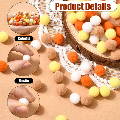 400Pcs 4 Colors Polyester Pom Pom Balls DIY-SC0031-37D-1