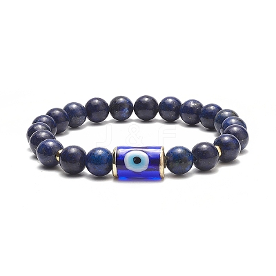 5Pcs 5 Style Natural & Synthetic Mixed Gemstone & Lampwork Evil Eye Beaded Stretch Bracelets Set for Women BJEW-TA00234-1